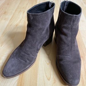 Rag & Bone Gray Suede Ankle Zip Booties 38